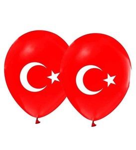 23 Nisan'a Özel Türk Bayrağı & Lavi Çikolata & 2'li Balon Hediye Seti #2